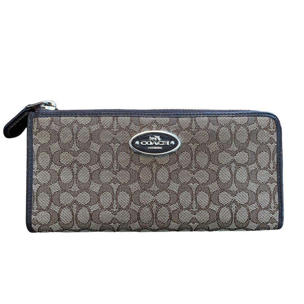 Coach Monogram Large Accordion Zip Wallet